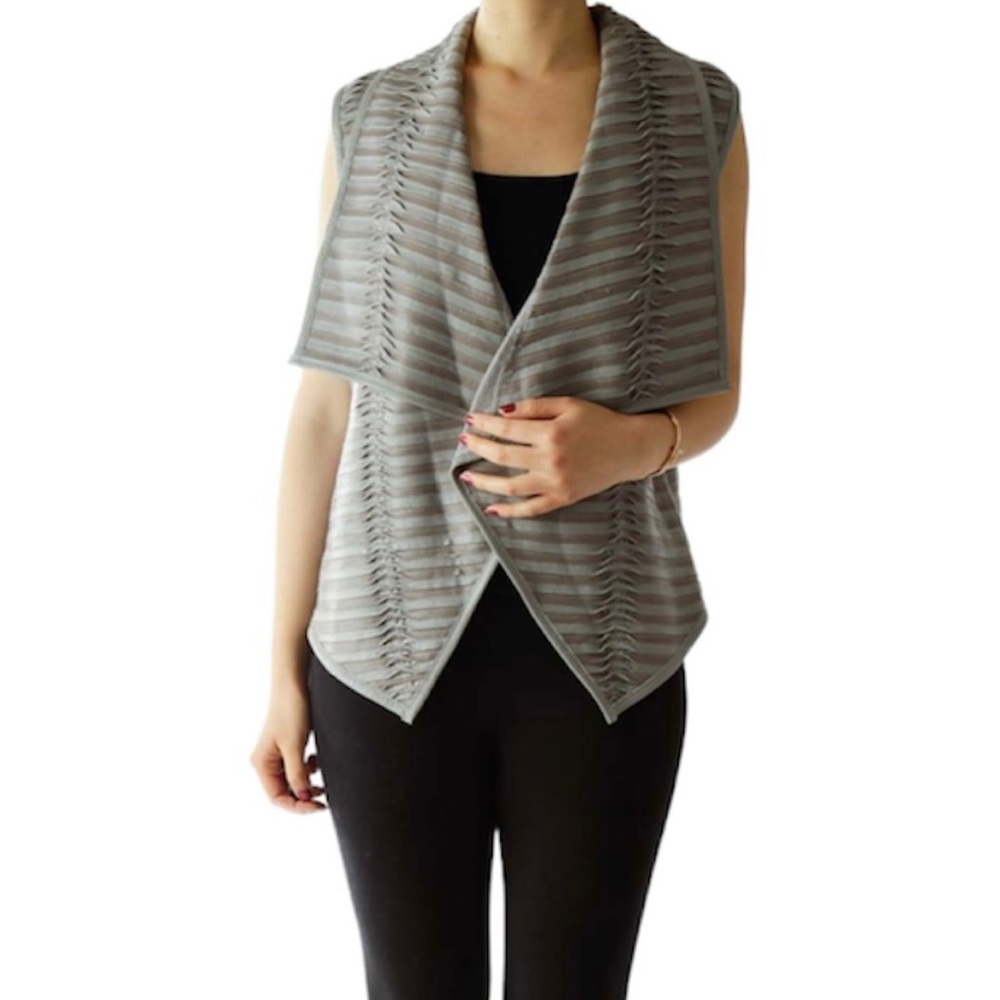 Plus Size 22W Leather Vest Shawl Collar Gray EUC GILI got it love it